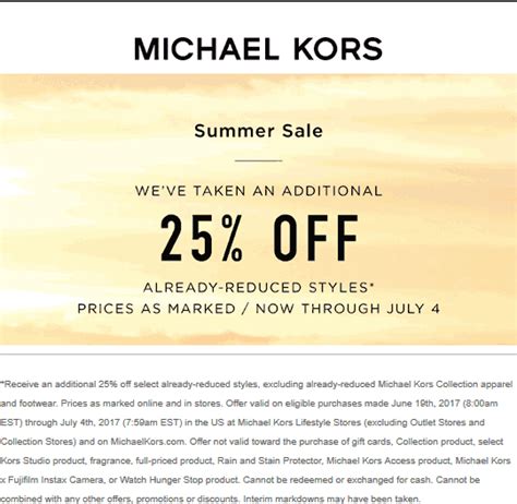 michael kors first order discount.